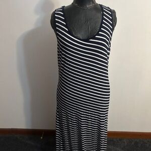 Relaxx by Exist Blue/White stripe razorback Maxi dress, size 2X